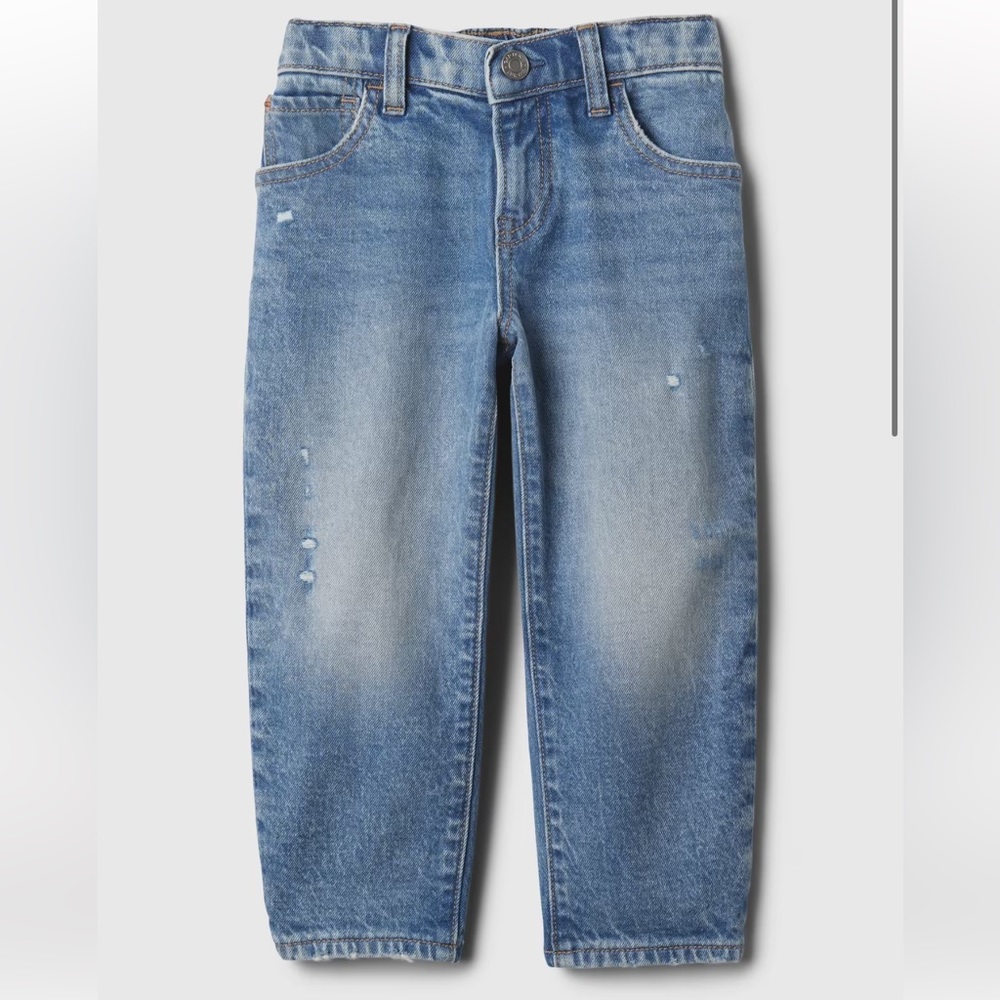 Baby GAP Denim Jeans 6-12 Months Infant Snap Leg Distressed Original Straight